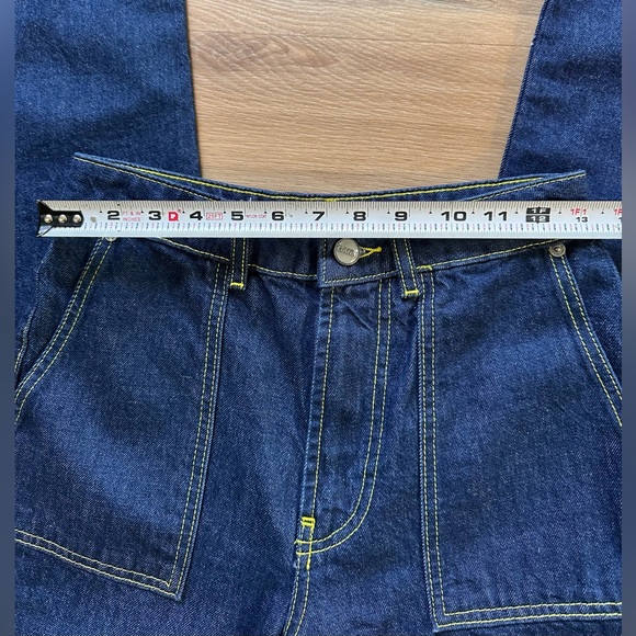 NWT. Ganni Angi Wide Leg Cargo Jeans, Rinse Denim, Size 24 - Picture 6 of 8